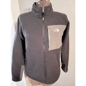 The North Face Boys Fleece Jacket Black black Pocket Full Zip Size L 14 16‎